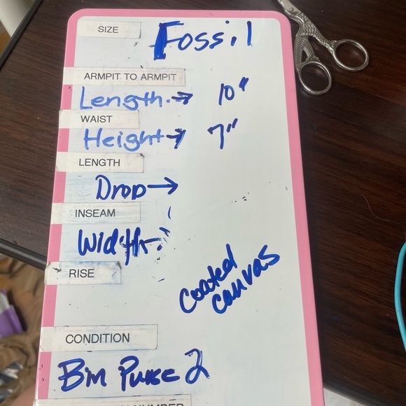 Fossil Small Clutch Bad or Makeup Bag  Purse Insert Coated Canvas Brown Beige - Picture 9 of 9